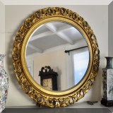 D20. Gold oval mirror. 22”h x 27”w - $68 